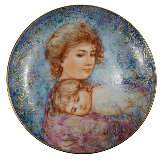 Vintage Edna Hibel Mothers Day Plate May 1984